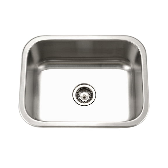 Houzer Medallion Classic 23 in Stainless Steel Undermount 9 in Deep Single Bowl Kitchen Sink with Strainer - MS-2309-1