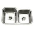 thumbnail image 1 of Houzer Medallion Classic 32 in Stainless Steel Undermount 60/40 Double Small Right Bowl Kitchen Sink with Strainer - MEC-3220SR-1, 1 of 7