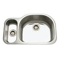 thumbnail image 1 of Houzer Medallion Designer 32 in Stainless Steel Undermount 80/20 Double Small Left Bowl Kitchen Sink with Strainer - MG-3209SL-1, 1 of 6