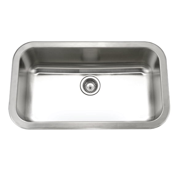 Houzer Medallion 31 inch Stainless Steel Undermount Single Bowl Kitchen Sink with Strainer - MGS-3018-1