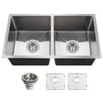 thumbnail image 1 of Houzer Nouvelle 31 in Stainless Steel Undermount 50/50 Double Bowl Kitchen Sink with Strainer and Grid - NOD-4200-1, 1 of 8