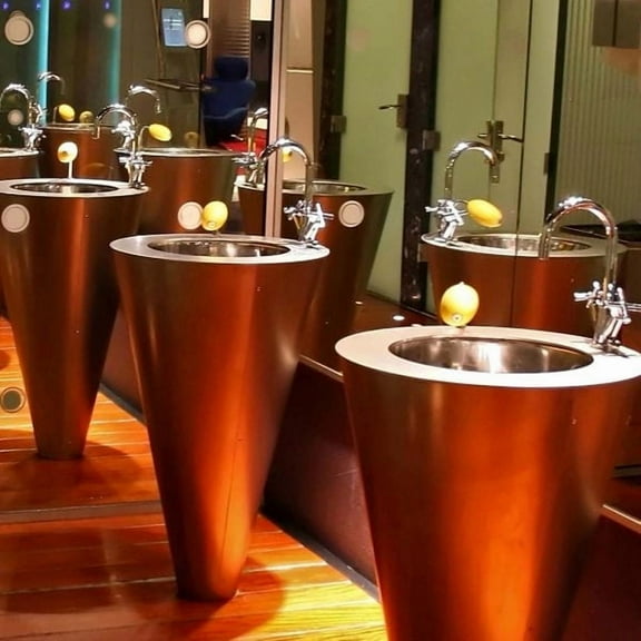 Houzer Opus 16 in Stainless Steel Undermount Single Round Bowl Bathroom Sink with Overflow Assembly - CRO-1620-1