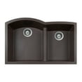 thumbnail image 1 of Houzer P-175U Quartztone Series Under-Mount Double-Bowl Granite Kitchen Sink, Mocha, 1 of 9