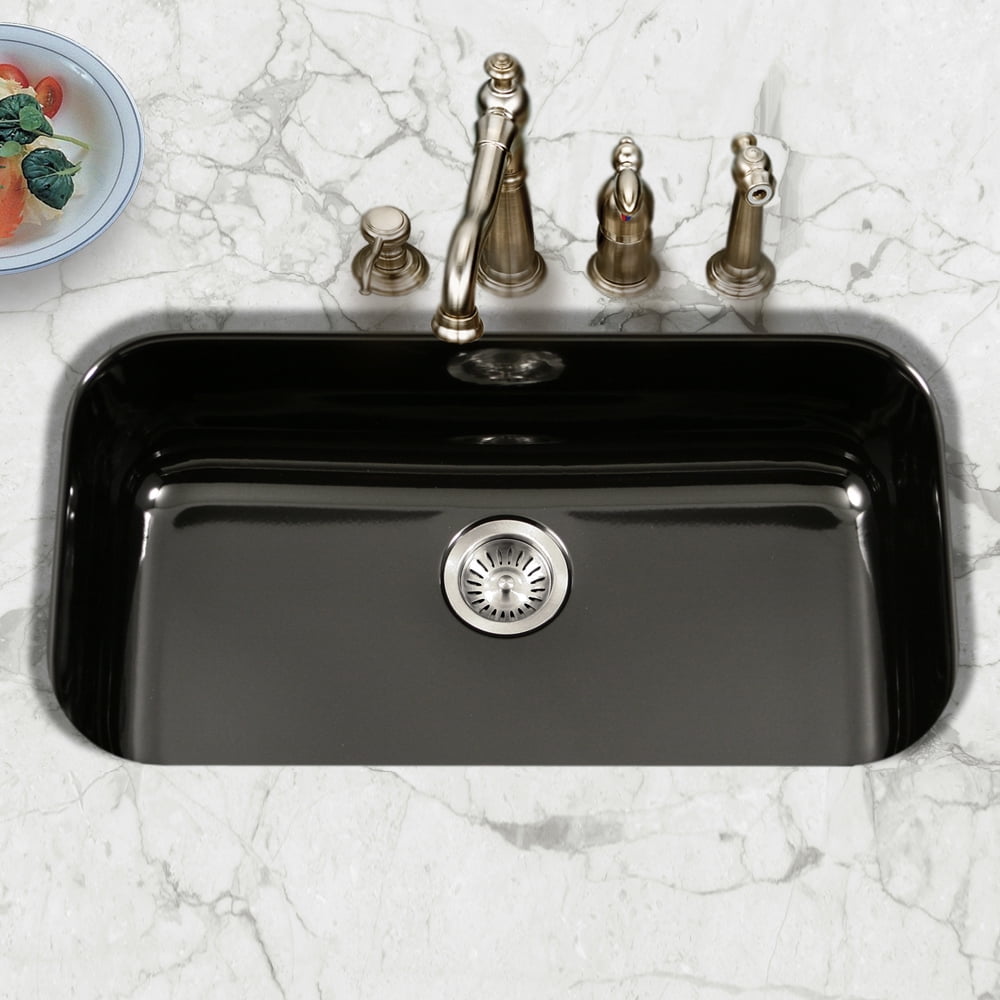 Houzer PCG-3600 BL 30-7/8" x 17-5/16" Porcelain Enamel Steel Undermount ...