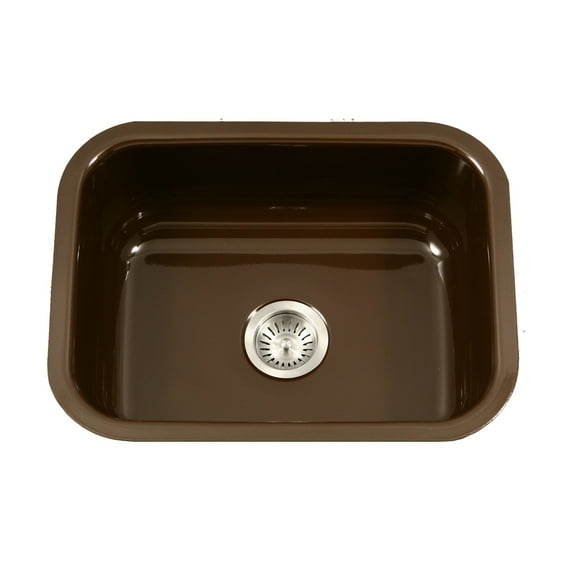 Houzer PCS-2500 ES Porcela Undermount Rectangular Single Kitchen Sink Espresso
