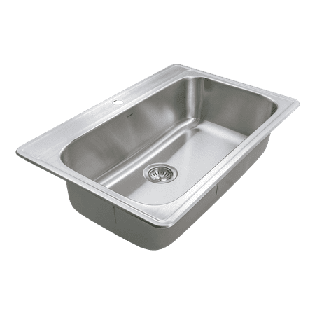 Houzer PGS-3122-1-1 33" x 22" Stainless Steel Topmount 1-Hole Large Single Bowl Kitchen Sink