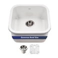 thumbnail image 1 of Houzer PTB-1919 WH-C 15 3/4"x15 3/4"x7" Fireclay Undermount 19-Inch Square Bar Sink Undermount, 1 of 9