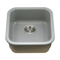 Houzer Platus 19 in Gray Fireclay Undermount Square Single Bowl Bar Sink - PTB-1919 GR