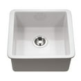 thumbnail image 1 of Houzer Platus 20 in White Fireclay Undermount Square Single Bowl Bar Sink - PTB-2020 WH, 1 of 8