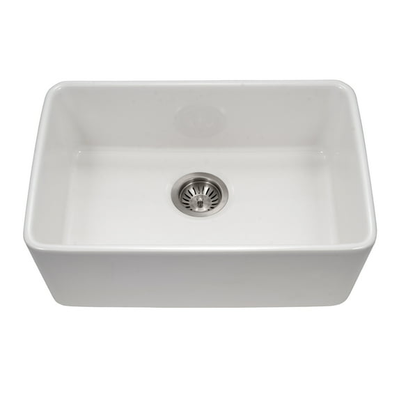 Houzer Platus 24 in White Fireclay Undermount Single Bowl Kitchen Sink - PTU-2400 WH