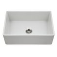 thumbnail image 1 of Houzer Platus 30 in Matte White Fireclay Apron Front Farmhouse Single Bowl Kitchen Sink - PTS-4100 MWH, 1 of 7
