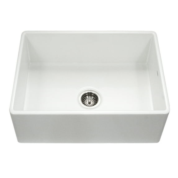 Houzer Platus 30 in White Fireclay Apron Front Farmhouse Single Bowl Kitchen Sink - PTS-4100 WH