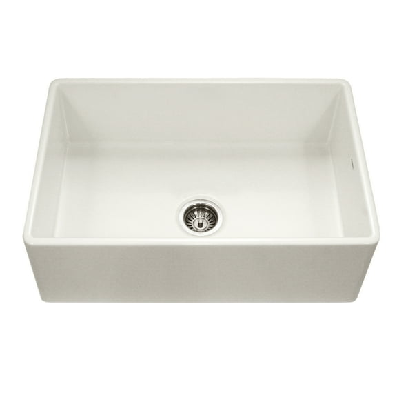 Houzer Platus 33 in Biscuit Fireclay Apron Front Farmhouse Single Bowl Kitchen Sink - PTG-4300 BQ