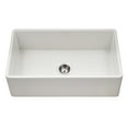 thumbnail image 1 of Houzer Platus 33 in White Fireclay Apron Front Farmhouse Single Bowl Kitchen Sink - PTG-4318 WH, 1 of 8