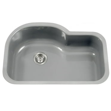 Houzer Porcela 31 in Slate Porcelain Enamel Steel Undermount Single Bowl Kitchen Sink - PCH-3700 SL