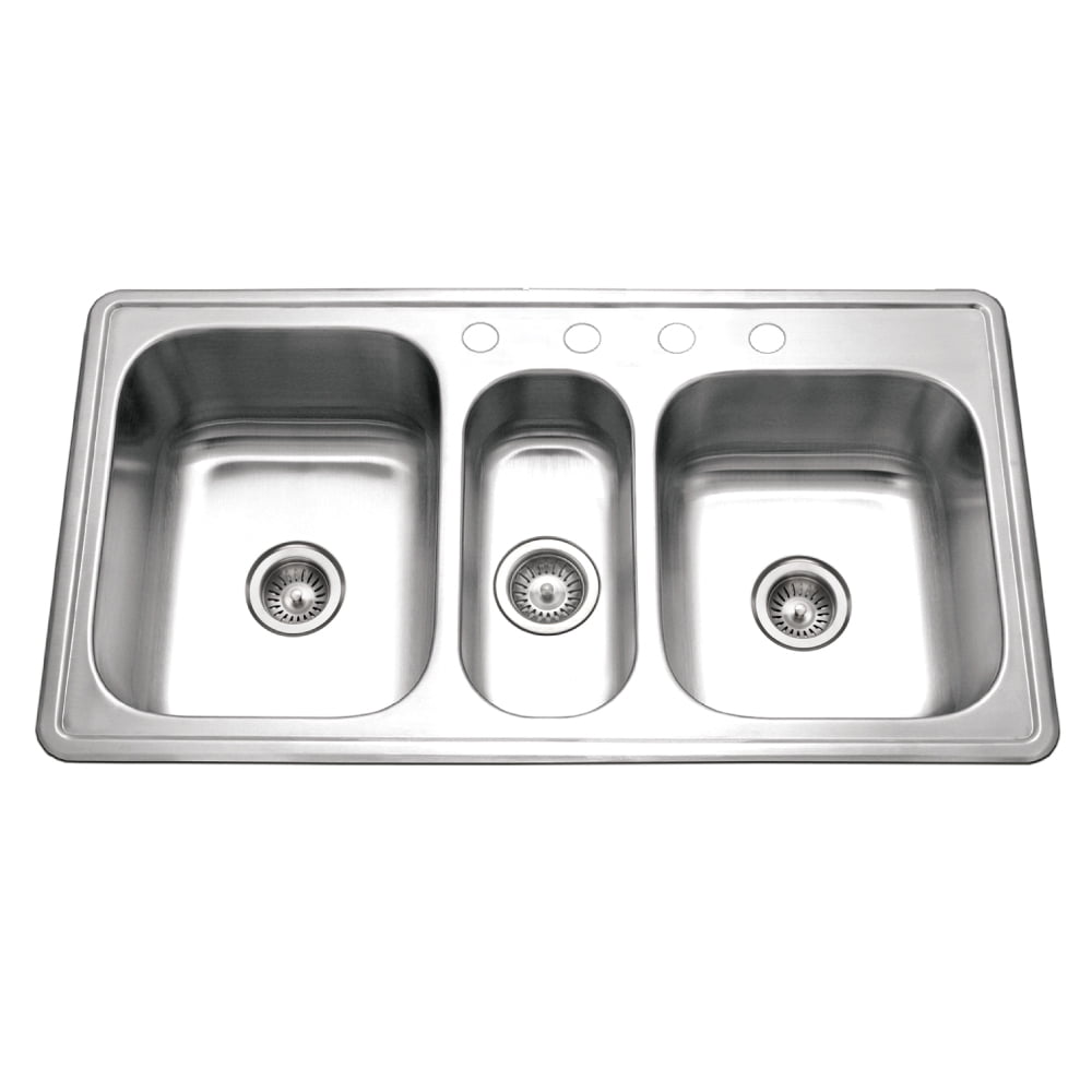 Premier Stainless Steel Triple Bowl Drop-In Kitchen Sink
