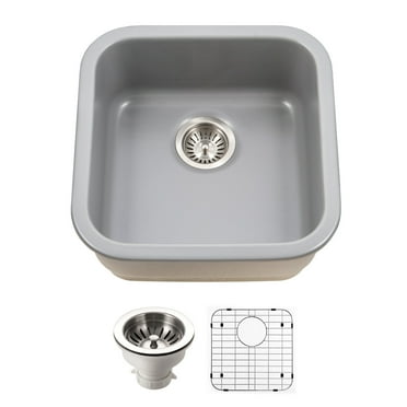Houzer Ptb-1919-C Platus 18-7/8" Undermount Single Basin Fireclay Bar Sink - Grey