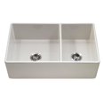 thumbnail image 1 of Houzer Ptd-6040-C Platus 33" Farmhouse Double Basin Fireclay Kitchen Sink - Off White, 1 of 1