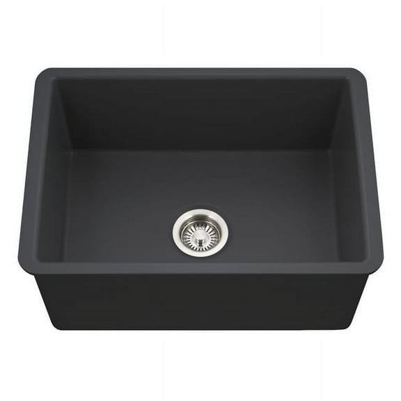 Houzer Ptu-2800-C Platus 25-1/2" Undermount Single Basin Fireclay Kitchen Sink - Black