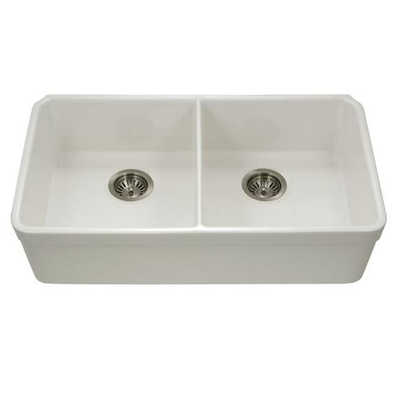 Houzer Ptu-3200-C Platus 32-3/16" Undermount Double Basin Fireclay Kitchen Sink - Off