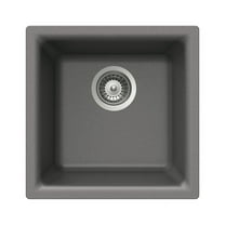 Houzer Quartztone 16 in Slate Granite Composite Dual Mount Topmount or Undermount Single Bowl Bar Sink - E-100 SLATE