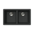 thumbnail image 1 of Houzer Quartztone 31 in Midnite Granite Composite Undermount 50/50 Double Bowl Kitchen Sink - M-300U MIDNITE, 1 of 4