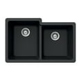 thumbnail image 1 of Houzer Quartztone 33 in Midnite Granite Composite Undermount 60/40 Double Bowl Kitchen Sink - M-175U MIDNITE, 1 of 4