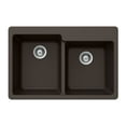 thumbnail image 1 of Houzer Quartztone 33 in Mocha Granite Composite Topmount 60/40 Double Bowl Kitchen Sink - M-175 MOCHA, 1 of 5