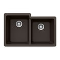 thumbnail image 1 of Houzer Quartztone 33 inch Mocha Granite Composite Undermount 60/40 Double Bowl Kitchen Sink - M-175U MOCHA, 1 of 5