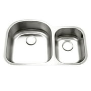 Houzer Eston 32 in Stainless Steel Undermount 70/30 Double Small Right Bowl Offset Kitchen Sink - STC-2200SR-1