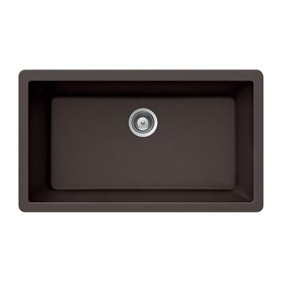 Houzer Cassiano Italian 33 inch Mocha Granite Composite Undermount Single Bowl Kitchen Sink - V-100U MOCHA