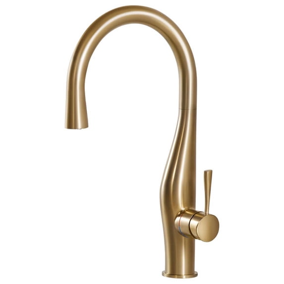 Houzer VISPD-869-BB 17" Faucet Hole Brushed Brass Vision Hidden Pull Down Kitchen Faucet