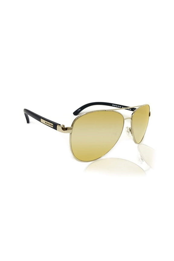 Dewey Black Matte-Gold/Gold Chrome Polarized Sunglasses
