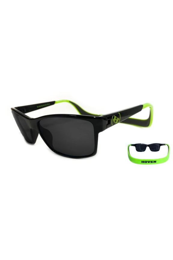 Monix Black-Bright Green Gloss-Grey/Grey Polarized Sunglasses