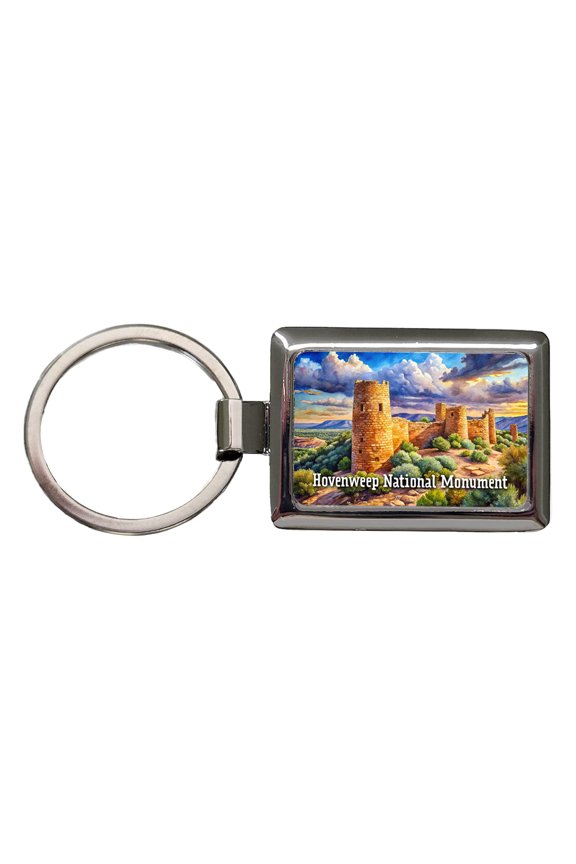 Hovenweep National Monument Colorado, Utah Metal Rectangle Keychain
