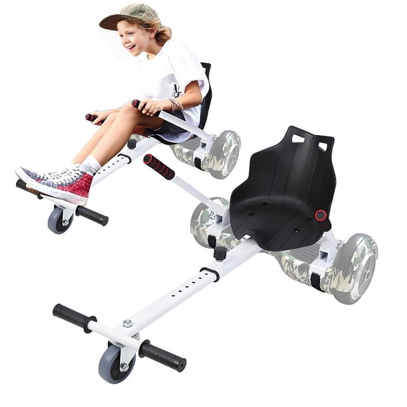 Hover-1 Buggy Hoverboard Attachment - Compatible with Most 6.5" & 8" Electric Hoverboards, Hand-Operated Rear Wheel Control, Adjustable Frame & Straps, Easy Assembly & Install Hoverboard Go Kart