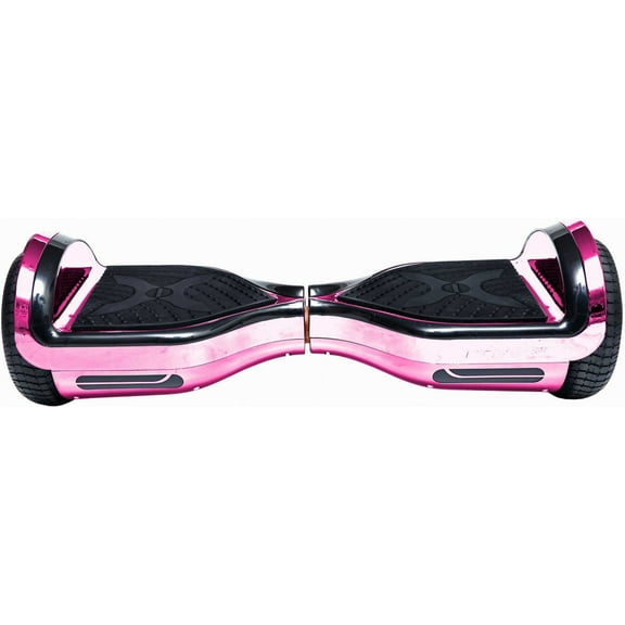 Hover-1 Chrome Hoverboard W/ 6.5” Wheels. Built-In Bluetooth Speaker. LED Headlights & Ultrabright LED Wheel Lights, Built-In Rechargeable Lithium-Ion Battery W/ 4.5-Hour Max Charge Time- Pink