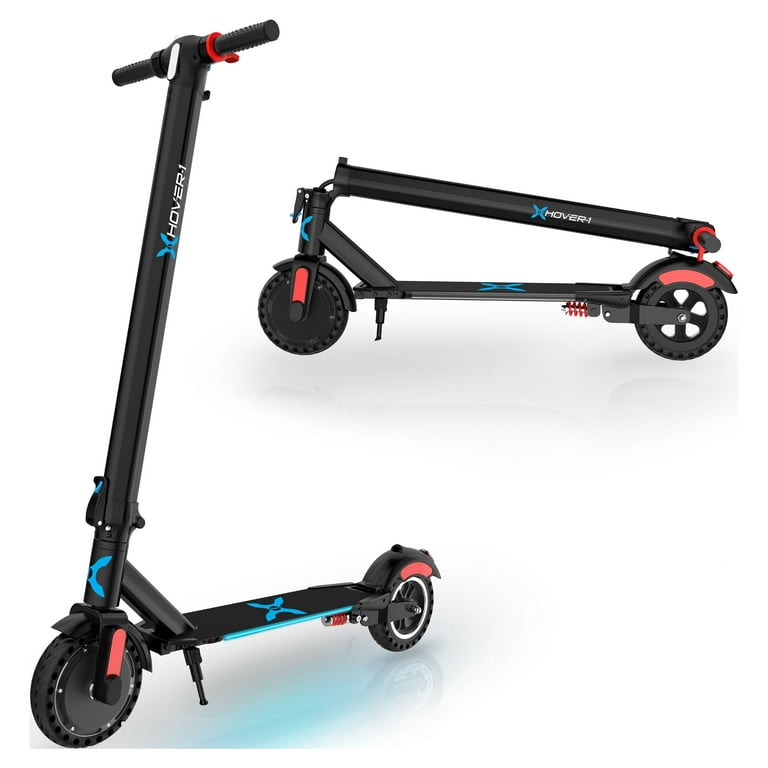 Hover 1 Eagle Electric Folding Scooter with 6.5 In. Wheels Front and Back 15 MPH Max Speed LED Headlight LCD Display Built In Suspension UL 2272