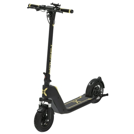 Hover-1 Helios Folding Electric Scooter, 18 MPH Top Speed, 24 Mile Range, 500 Watts Max Power, 10” Pneumatic Tires, Rear Disc Brakes, Removable Battery, And Dual Front Suspension