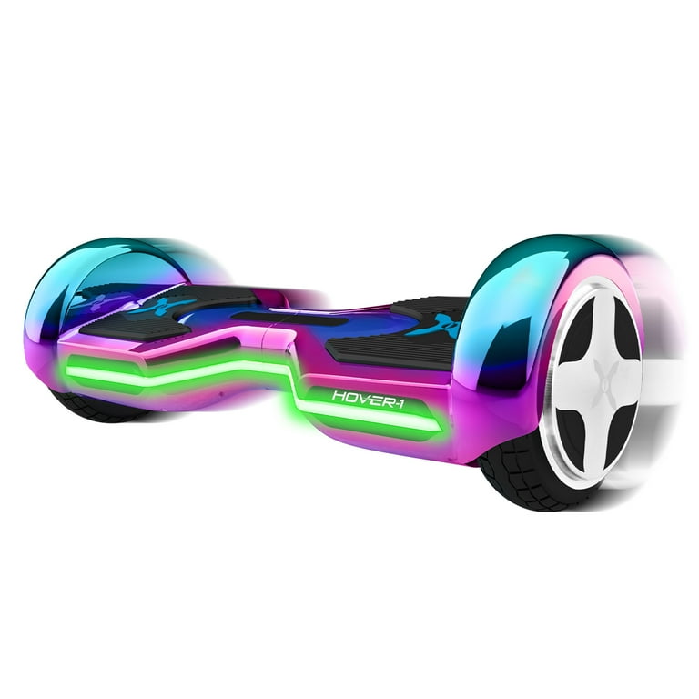Hover 1 Iridescent Eclipse Electric Self Balancing Used Hoverboard with 8 Tires Dual 200W Motors 7 mph Max Speed and 7 Miles Max Range