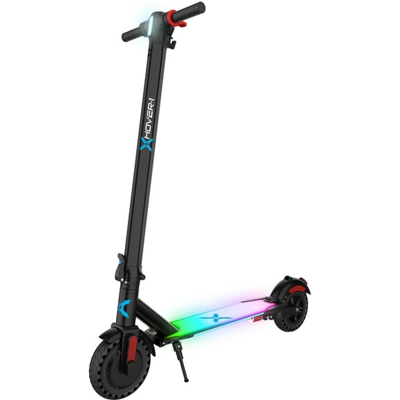 Hover-1 Legacy Foldable Electric Scooter with 350W Motor, 15 mph Max Speed, Colorful LED Deck Light, and 6 Miles Max Range