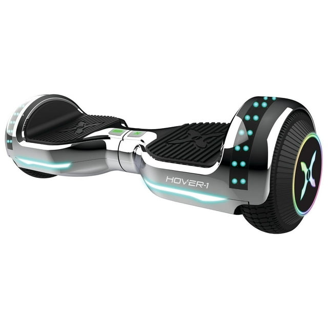 Hover-1 Matrix Hoverboard For Teens, 6.5 in Wheels, 180 lb Maximum Weight, LED Lights & Bluetooth Speaker, Silver