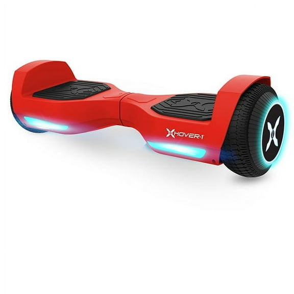 Hover-1 Rebel Kids Hoverboard w/ LED Headlight, 6 MPH Max Speed, 130 lbs Max Weight, 3 Miles Max Distance - Red