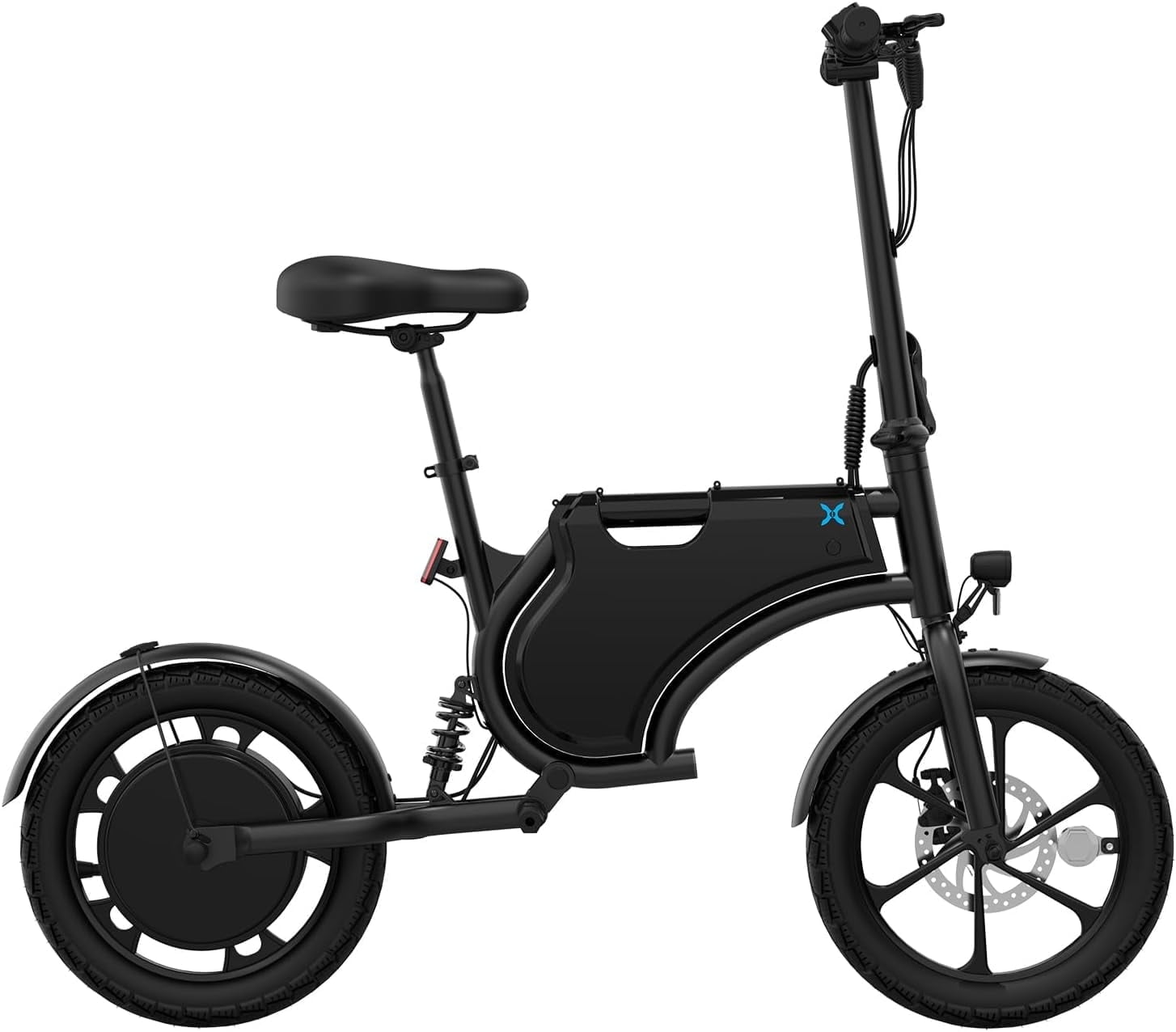 Hover-1 Zyp Folding Electric Bicycle with 20 mph Max Speed, 450W Brushless Motor, 16 Air-Filled Tires, Rear Shock Suspension, and Up to 21 Miles of Range Electric Bike for Adults & Teens