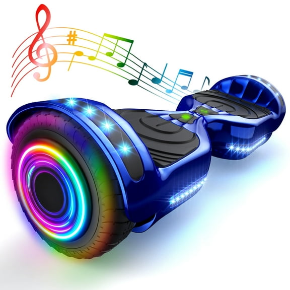 Hover Off Road Board Electric Scooter with LED Lights & 400W Motor, Kids Scooter with 9MPH Max Speed, Electric Scooter with Bluetooth Speakers, Tcdjtc Self-Balance Scooter for Kids