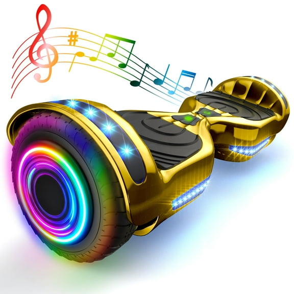 Hover Off Road Board Electric Scooter with LED Lights & 400W Motor, Kids Scooter with 9MPH Max Speed, Electric Scooter with Bluetooth Speakers, Tcdjtc Self-Balance Scooter for Kids