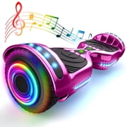 Hover Off Road Board Electric Scooter with LED Lights & Dual 150W Motor, Kids Scooter with 9MPH Max Speed, Electric Scooter with Bluetooth Speakers, Tcdjtc Self-Balance Scooter for Kids