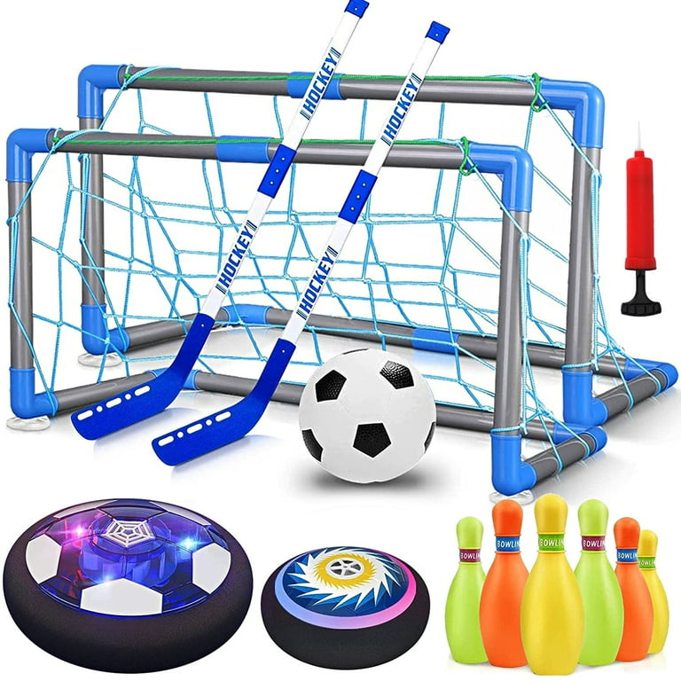 WLRETMCI Hover Soccer Ball Set, 3-in-1 Soccer Hockey Bowling Toys