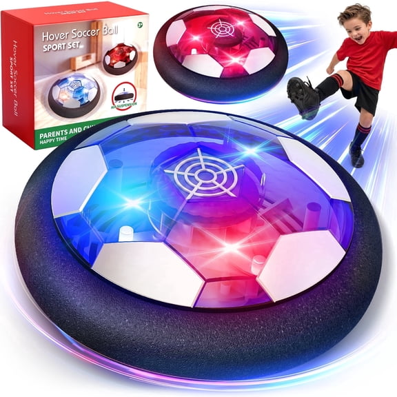 Hover Soccer Ball - Indoor Soccer Ball, Indoor Flying Toy Games (2 Floating Disk) Boy Birthday Gifts, Indoor Silent Game | 2 in 1 Pack