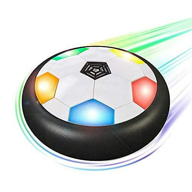 Hover Soccer Ball for Kids | Flashing Colored LED Lights | for Smooth Surfaces | New Football Toy, Indoor Battery Operated Air Floating Hovering Disc